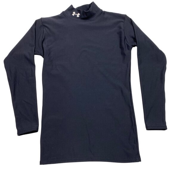 Under Armour Other - Under Armour Youth Black Long Sleeve Mock Neck Compression Shirt Size Medium